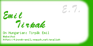 emil tirpak business card
